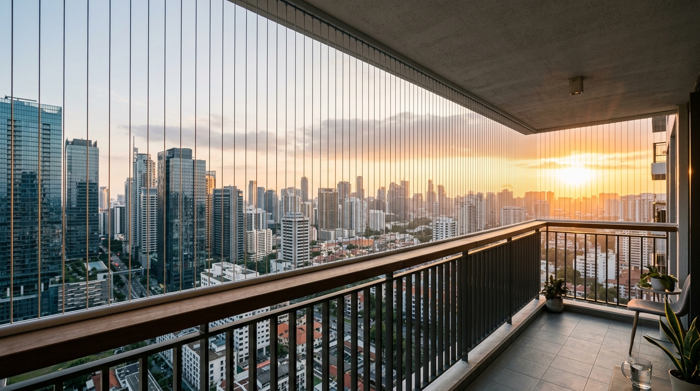 High Rise Balcony Invisible Grills